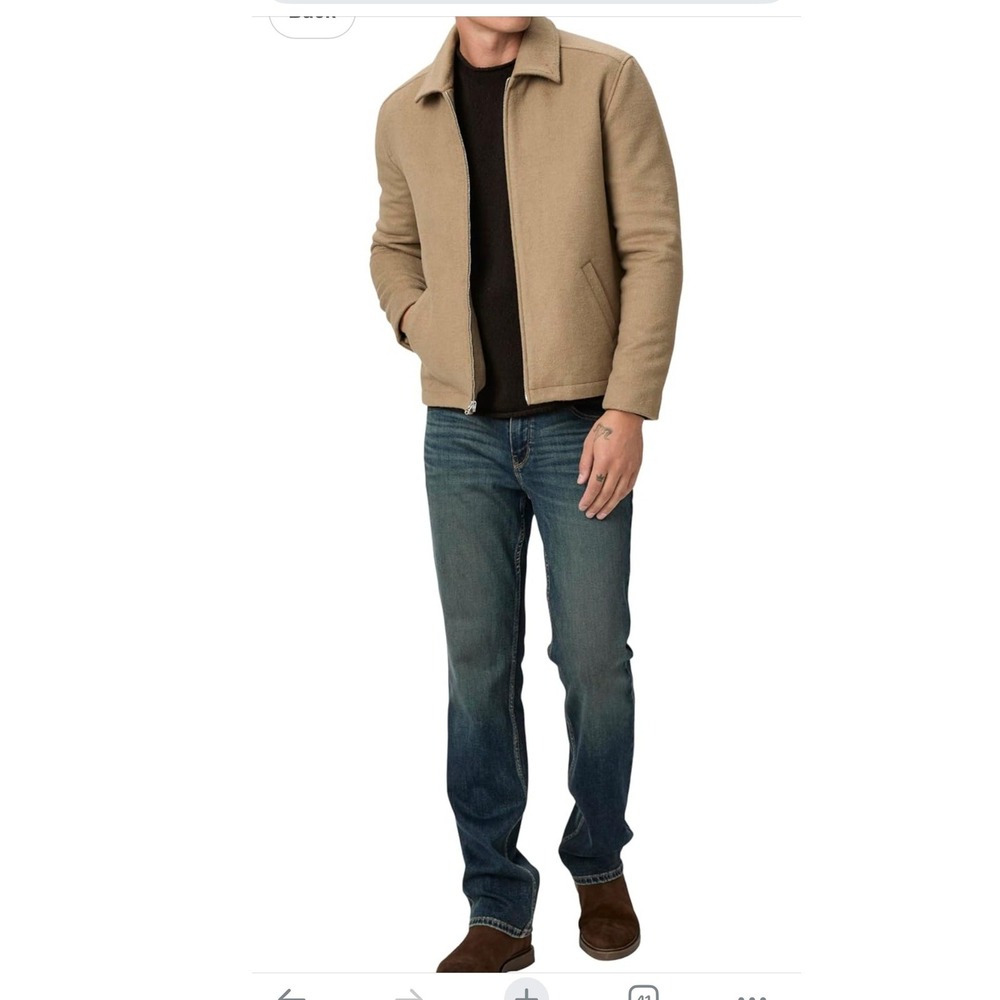 PAIGE Harrington Jacket Men XL Camel Tan bomber Wool Wilberson Zip Up Minimalist